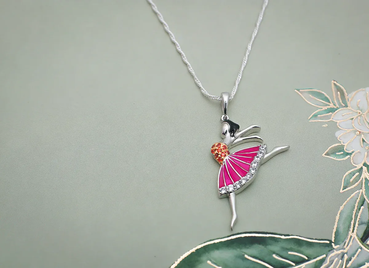 Ballerina Pendant in silver, product photograph