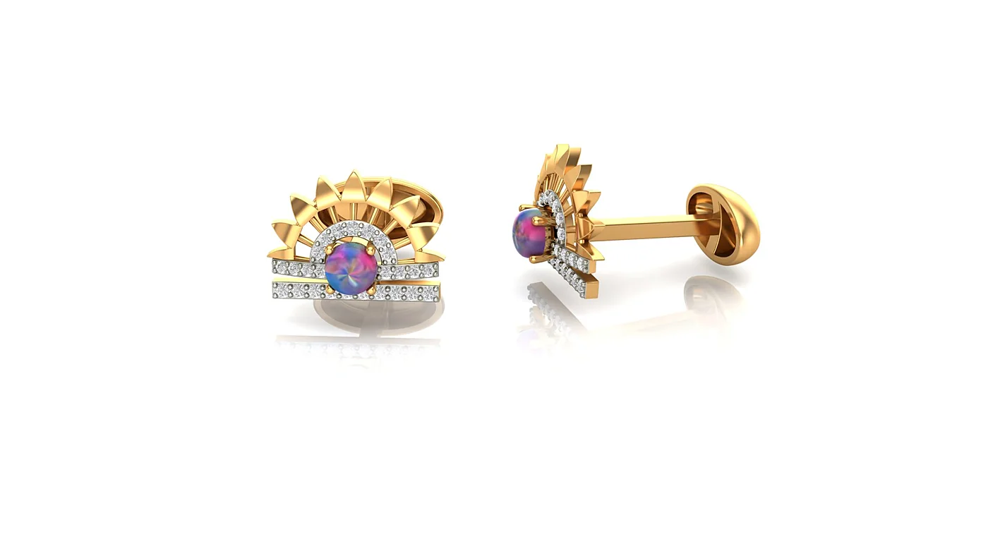Pair of sunburst cufflinks