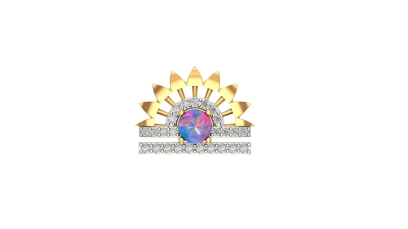 Sunburst cufflink, top view