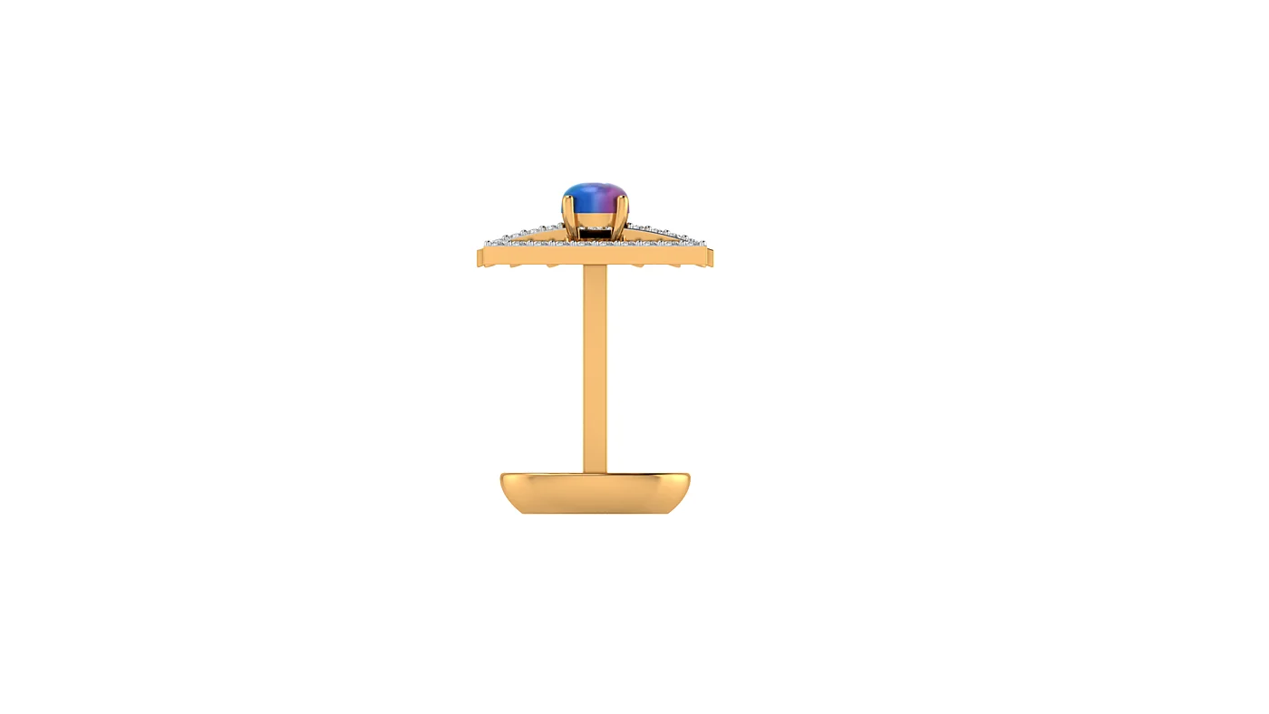 Sunburst cufflink swivel back, side view