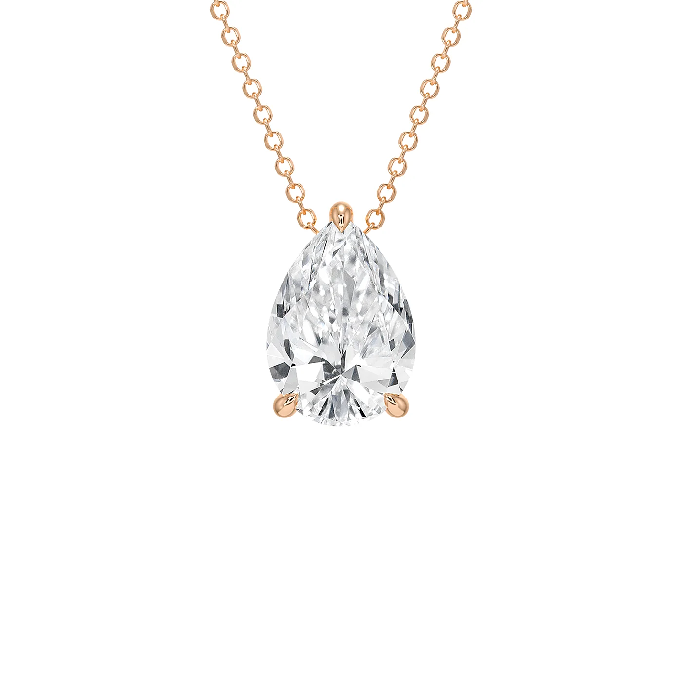 Pear Drop Pendant rendered in Rose gold